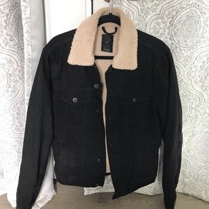 Black Fleece Lined Jean Jacket